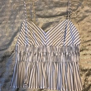 Blue and white striped tank